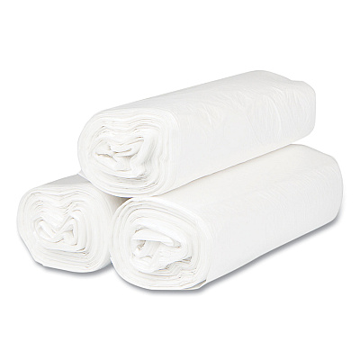 Inteplast Group High-Density Commercial Can Liners, 33 gal, 13 mic, 33" x 40", Clear, Interleaved Roll, 25 Bags/Roll, 20 Rolls/Carton (IBSS334013N)