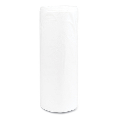Inteplast Group High-Density Commercial Can Liners, 55 gal, 14 mic, 36" x 60", Clear, Interleaved Roll, 25 Bags/Roll, 8 Rolls/Carton (IBSS366014N)