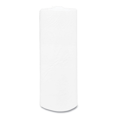 Inteplast Group High-Density Commercial Can Liners, 55 gal, 17 mic, 36" x 60", Clear, Interleaved Roll, 25 Bags/Roll, 8 Rolls/Carton (IBSS366017N)