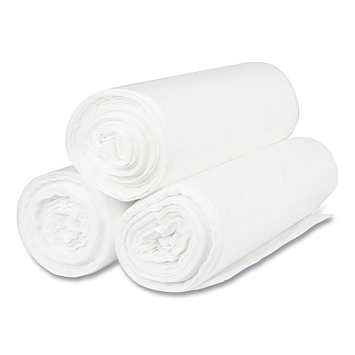 Inteplast Group High-Density Commercial Can Liners, 60 gal, 22 mic, 38" x 60", Clear, Interleaved Roll, 25 Bags/Roll, 6 Rolls/Carton (IBSS386022N)