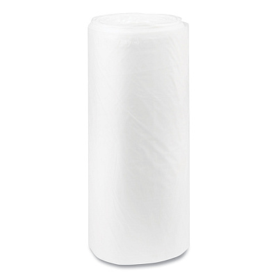 Inteplast Group High-Density Commercial Can Liners, 60 gal, 22 mic, 38" x 60", Clear, Interleaved Roll, 25 Bags/Roll, 6 Rolls/Carton (IBSS386022N)