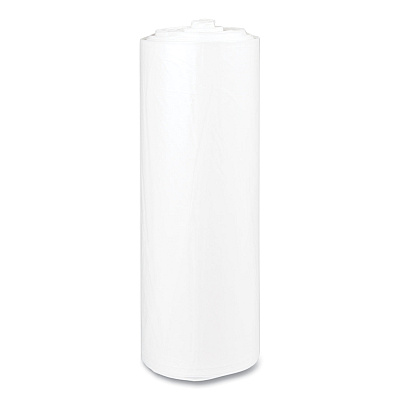 Inteplast Group High-Density Commercial Can Liners, 45 gal, 12 mic, 40" x 48", Clear, Interleaved Roll, 25 Bags/Roll, 10 Rolls/Carton (IBSS404812N)