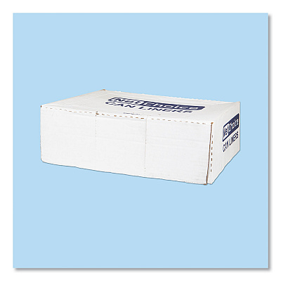 Inteplast Group High-Density Commercial Can Liners, 45 gal, 12 mic, 40" x 48", Clear, Interleaved Roll, 25 Bags/Roll, 10 Rolls/Carton (IBSS404812N)