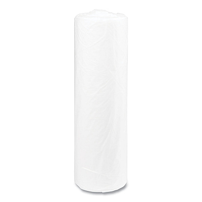Inteplast Group High-Density Commercial Can Liners, 45 gal, 14 mic, 40" x 48", Clear, Interleaved Roll, 25 Bags/Roll, 10 Rolls/Carton (IBSS404814N)
