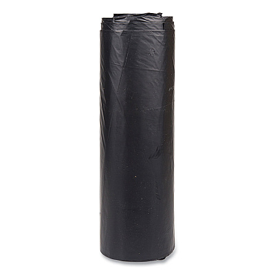 Inteplast Group High-Density Commercial Can Liners, 45 gal, 22 mic, 40" x 48", Black, Interleaved Roll, 25 Bags/Roll, 6 Rolls/Carton (IBSS404822K)