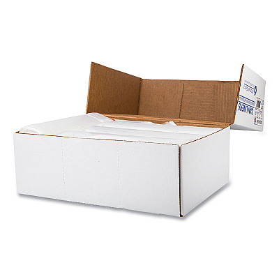 Inteplast Group High-Density Commercial Can Liners, 60 gal, 16 mic, 43" x 48", Natural, Interleaved Roll, 25 Bags/Roll, 8 Rolls/Carton (IBSS434816N)