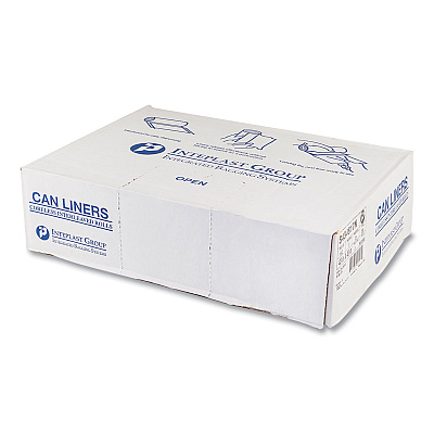 Inteplast Group High-Density Commercial Can Liners, 60 gal, 17 mic, 43" x 48", Clear, Interleaved Roll, 25 Bags/Roll, 8 Rolls/Carton (IBSS434817N)