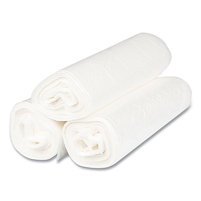 Inteplast Group High-Density Commercial Can Liners, 56 gal, 22 mic, 43" x 48", Natural, Interleaved Roll, 25 Bags/Roll, 8 Rolls/Carton (IBSS434822N)