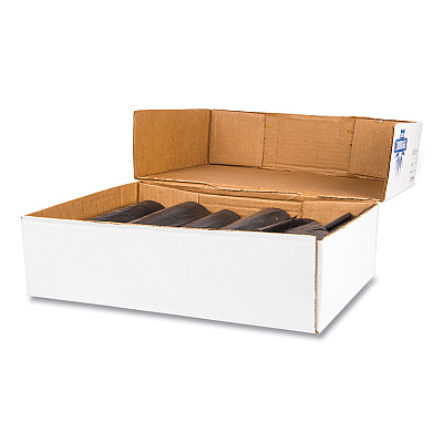 Inteplast Group High-Density Commercial Can Liner Value Pack, 45 gal, 19 mic, 40" x 46", Black, Interleaved Roll, 25 Bags/Roll, 6 Rolls/CT (IBSVALH4048K22)