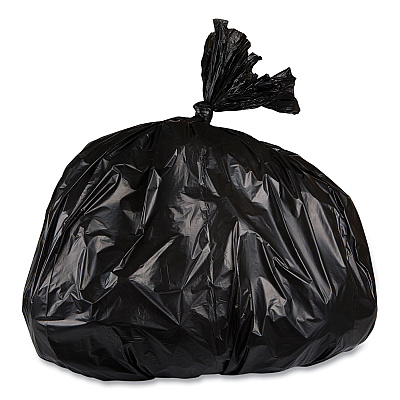 Inteplast Group High-Density Commercial Can Liner Value Pack, 45 gal, 19 mic, 40" x 46", Black, Interleaved Roll, 25 Bags/Roll, 6 Rolls/CT (IBSVALH4048K22)