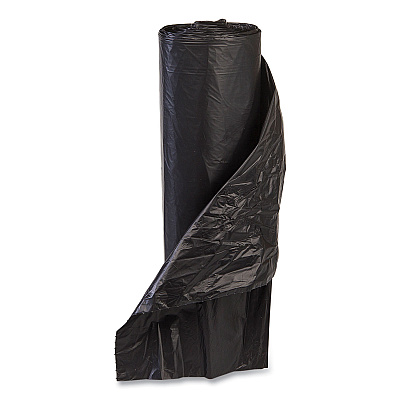 Inteplast Group High-Density Commercial Can Liner Value Pack, 60 gal, 19 mic, 43" x 46", Black, Interleaved Roll, 25 Bags/Roll, 6 Rolls/CT (IBSVALH4348K22)
