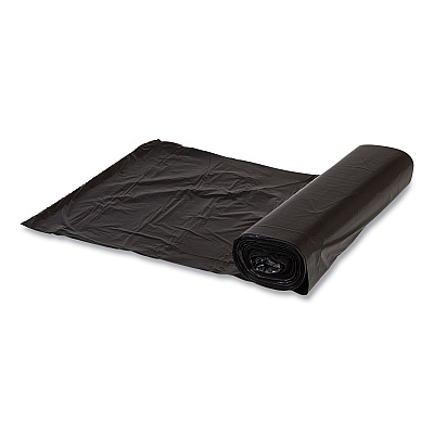 Inteplast Group High-Density Commercial Can Liner Value Pack, 60 gal, 19 mic, 43" x 46", Black, Interleaved Roll, 25 Bags/Roll, 6 Rolls/CT (IBSVALH4348K22)