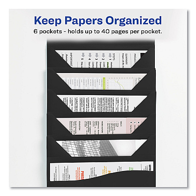 Avery Slide and View Expanding File, 6 Sections, Hook/Loop Closure, Letter Size, Black (AVE73542)