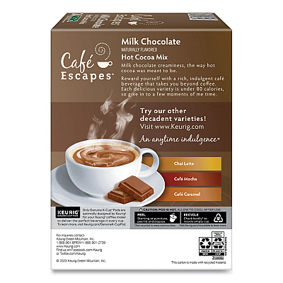 Cafe Escapes Milk Chocolate Hot Cocoa K-Cups, 96/Carton (GMT6801CT)