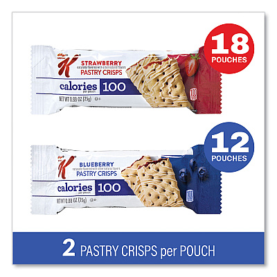 Kellogg's Special K Pastry Crisps, (36) Strawberry; (24) Blueberry, 0.88 oz, 2/Pouch, 30 Pouches/Carton (GRR22001007)
