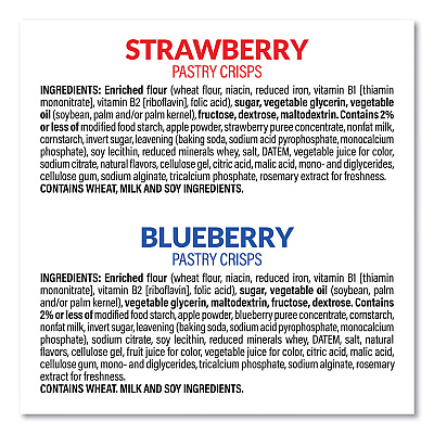 Kellogg's Special K Pastry Crisps, (36) Strawberry; (24) Blueberry, 0.88 oz, 2/Pouch, 30 Pouches/Carton (GRR22001007)