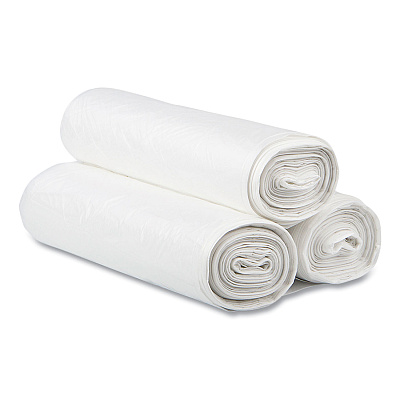 Inteplast Group Draw-Tuff Institutional Draw-Tape Can Liners, Drawstring, 12 gal, 28" x 24", White, 25 Bags/Roll, 12 Rolls/Carton (IBSDT12GALW)