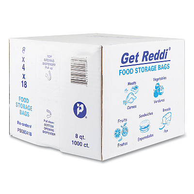 Inteplast Group Food Bags, 2 gal, 8" x 4" x 18", Clear, 1,000/Carton (IBSPB080418)