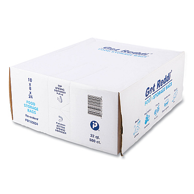 Inteplast Group Food Bags, 5.5 gal, 10" x 8" x 24", Clear, 500/Carton (IBSPB100824)