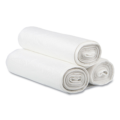 Inteplast Group High-Density Commercial Can Liners, 30 gal, 13 mic, 30" x 37", Clear, Interleaved Roll, 25 Bags/Roll, 20 Rolls/Carton (IBSS303713N)