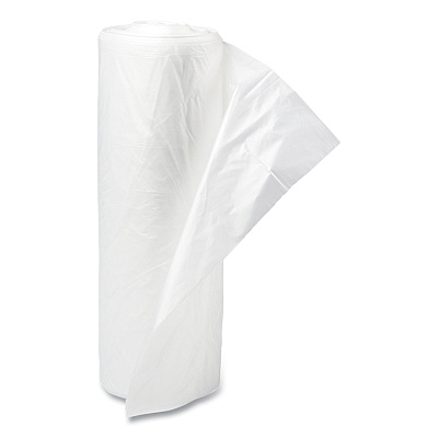 Inteplast Group High-Density Commercial Can Liners, 30 gal, 16 mic, 30" x 37", Clear, Interleaved Roll, 25 Bags/Roll, 20 Rolls/Carton (IBSS303716N)