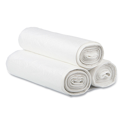 Inteplast Group High-Density Commercial Can Liners, 30 gal, 16 mic, 30" x 37", Clear, Interleaved Roll, 25 Bags/Roll, 20 Rolls/Carton (IBSS303716N)