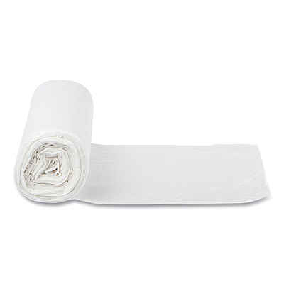 Inteplast Group High-Density Commercial Can Liners, 60 gal, 12 mic, 38" x 60", Clear, Interleaved Roll, 25 Bags/Roll, 8 Rolls/Carton (IBSS386012N)