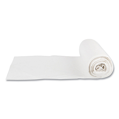 Inteplast Group Low-Density Commercial Can Liners, 16 gal, 0.5 mil, 24" x 32", White, Interleaved Roll, 50 Bags/Roll, 10 Rolls/Carton (IBSSL2432XHW)
