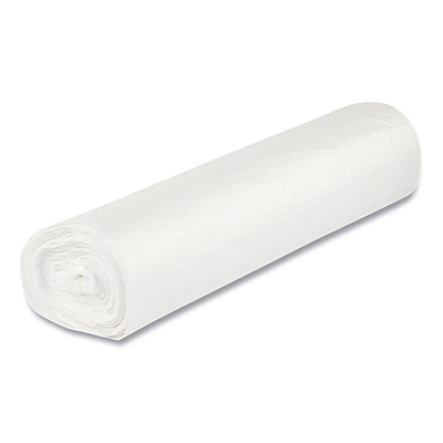 Inteplast Group Low-Density Commercial Can Liners, 16 gal, 0.5 mil, 24" x 32", White, Interleaved Roll, 50 Bags/Roll, 10 Rolls/Carton (IBSSL2432XHW)
