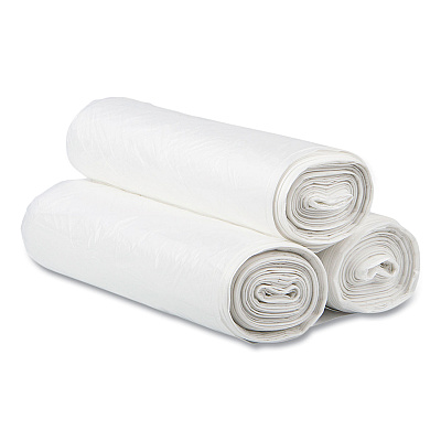 Inteplast Group Low-Density Commercial Can Liners, 16 gal, 0.35 mil, 24" x 33", Clear, Perforated Roll, 50 Bags/Roll, 20 Rolls/Carton (IBSSL2433LTN)