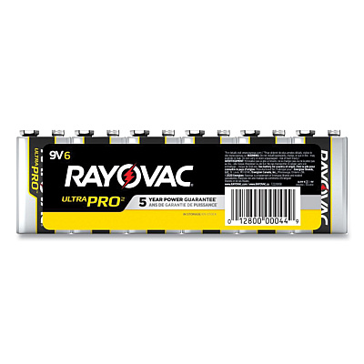 Rayovac Ultra Pro Alkaline 9V Batteries, 6/Pack (RAYAL9V6J)