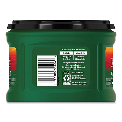 Folgers Ground Coffee, Classic Roast Decaffeinated, Ground, 19.2 oz, Can, 6/Carton (FOL00374CT)