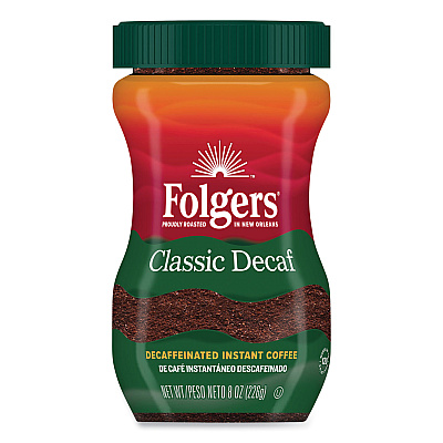 Folgers Instant Coffee Crystals, Classic Decaf, 8 oz (FOL20630)