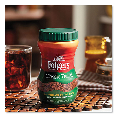 Folgers Instant Coffee Crystals, Classic Decaf, 8 oz (FOL20630)