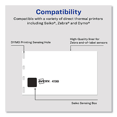 Avery Multipurpose Thermal Labels, 4 x 2.94, 300/Roll, 1 Roll/Box (AVE4190)