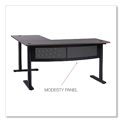 Workspace by Alera L-Shaped Writing Desk, 59.05" x 59.05" x 29.53", Gray/Black (ALEWSL5959GB)