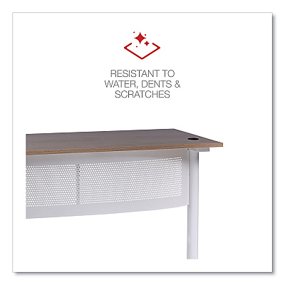 Workspace by Alera L-Shaped Writing Desk, 59.05" x 59.05" x 29.53", Beigewood/White (ALEWSL5959WB)