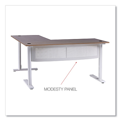 Workspace by Alera L-Shaped Writing Desk, 59.05" x 59.05" x 29.53", Beigewood/White (ALEWSL5959WB)