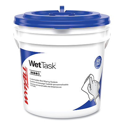 WypAll Power Clean Wipers for WetTask Customizable Wet Wiping System with (1) Bucket, 6 x 12, Unscented, 95/Roll, 6 Rolls/Carton (KCC06001)