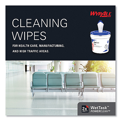 WypAll Power Clean Wipers for Solvents WetTask Customizable Wet Wiping System, Wipers Only, 9 x 15, White, 275/Roll, 2 Rolls/Carton (KCC06006)