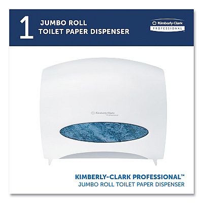 Kimberly-Clark JRT Jr. Escort Jumbo Roll Bath Tissue Dispenser, 16 x 5.75 x 13.88, Pearl White (KCC09508)