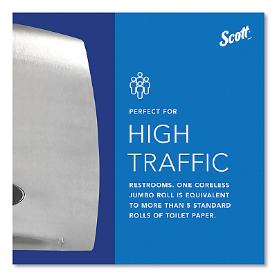 Scott Pro Coreless Jumbo Roll Tissue Dispenser, EZ Load, 14.38 x 6 x 9.75, Stainless Steel (KCC09601)