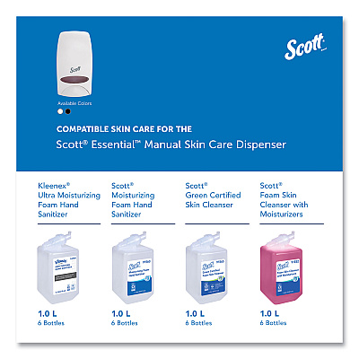 Scott Essential Manual Skin Care Dispenser, 1,000 mL, 5 x 5.25 x 8.38, White (KCC92144)