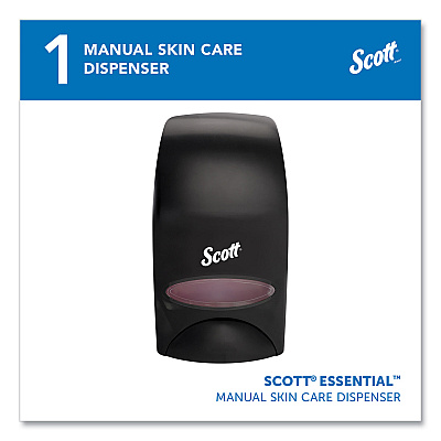 Scott Essential Manual Skin Care Dispenser, For Traditional Business, 1,000 mL, 5 x 5.25 x 8.38, Black (KCC92145)