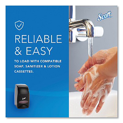 Scott Essential Manual Skin Care Dispenser, For Traditional Business, 1,000 mL, 5 x 5.25 x 8.38, Black (KCC92145)