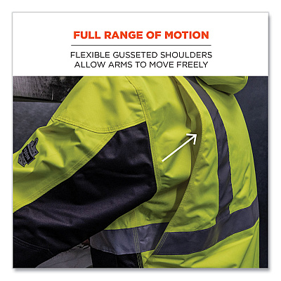 ergodyne GloWear 8275 Class 2 Heavy-Duty Hi-Vis Workwear Sherpa Jacket, 4X-Large, Lime (EGO23978)