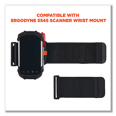 ergodyne Squids 5546 Scanner Wrist Mount Extender Strap, 4 x 5 x 0.5, Elastic, Black (EGO19146)