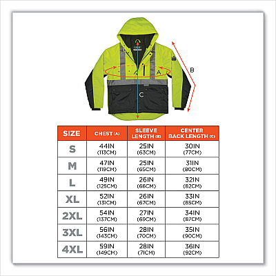 ergodyne GloWear 8275 Class 2 Heavy-Duty Hi-Vis Workwear Sherpa Lined Jacket, Large, Lime (EGO23974)