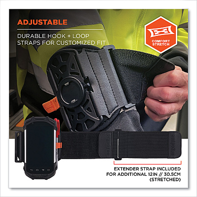 ergodyne Squids 5545 Arm and Wrist Scanner Mount, Medium, 7 x 8.5 x 1.5, Elastic, Black (EGO19144)