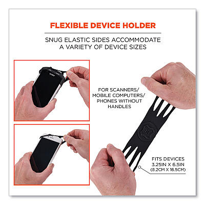 ergodyne Squids 5545 Arm and Wrist Scanner Mount, Small, 7 x 8.5 x 1.5, Elastic, Black (EGO19143)